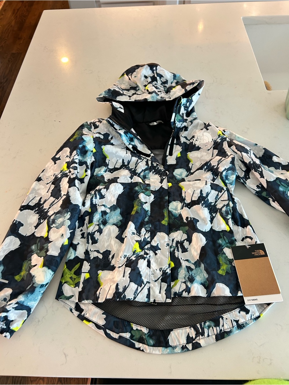 The North Face Girls' Floral Hooded Rain Jacket - NWT